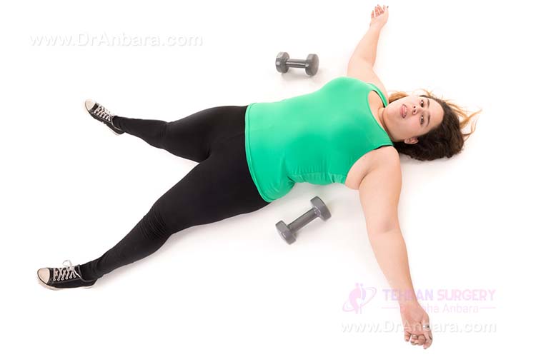 a woman tired to exercise