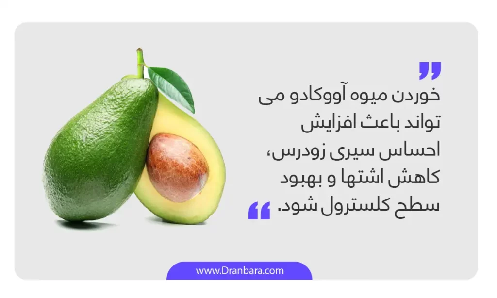 اینفوگرافی مزایای آووکادو  میوه برای لاغری