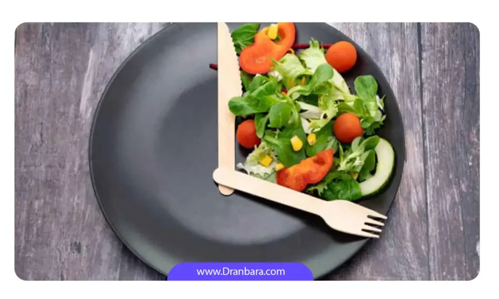تصویری شماتیک از ژیم لاغری روزه داری یا فستینگ